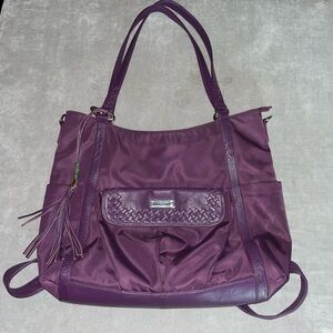 Gorgeous ONE OF A KIND Lily Jade nylon Cailin in plum with sky blue interior